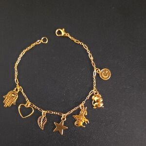 Hand Crafted Gold Charm Bracelet